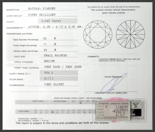 585 Gold Brillant Ohrstecker 0,492ct, IGI Zertifikat